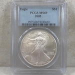 2005 American Eagle Silver One Ounce Certified / Slabbed MS69 - 632
