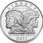 2011-S Uncirculated Army Silver Dollar