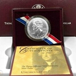 1993-P Uncirculated Thomas Jefferson Silver Dollar