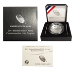 2014-P Proof Baseball Hall of Fame Silver Dollar