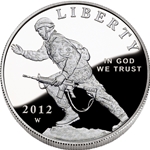 2012-W Proof Infantry Soldier Silver Dollar