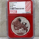 2018 Tuvalu Marvel Comics Iron Man 1 oz .999 Silver MS 70