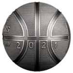 2021 Samoa $5 Spherical Antiqued Basketball 1 oz .999 Silver Coin - 999 Made