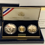1994-W Proof World Cup $5 Gold / Silver Dollar Coin Set, 1 Each
