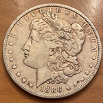 1886-0 Morgan Silver Dollar