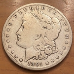 1891 Morgan Silver Dollar