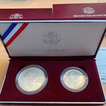 1998-S Uncirculated Robert F. Kennedy Silver Dollar with Matte Finish Silver Half Dollar Set