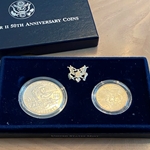 1991-1995 World War II 50th Anniversary Commemorative Silver Dollar & Half Dollar Coin Set Uncirculated