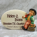 M.I. Hummel 187-A M.I. Hummel Plaque, Tmk 6, Helen Q. Evans, Houston TX  Chapter