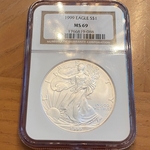 1999 American Eagle Silver One Ounce Certified / Slabbed MS69