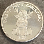 2016 Baby's First Christmas, .999 Fine Silver Round