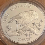 1984 New Zealand Proof Silver Dollar - Chatham Island Black Robin