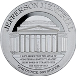 2015 Niue $2 1 oz Proof Silver Coin Jefferson Memorial