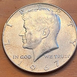 1967 40% Silver Kennedy Half Dollar