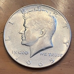 1965 40% Silver Kennedy Half Dollar