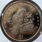1996, 1 Dollar Grey Parrot, REPUBLIC OF LIBERIA