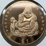 1994, 1 Dollar Gorillas, REPUBLIC OF LIBERIA