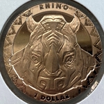 2019, 1 Dollar Big Five Series Rhino, Republic of Sierra Leone