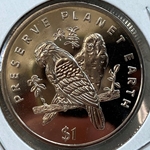 1996, 1 Dollar Love Birds, REPUBLIC OF LIBERIA