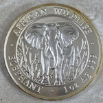 2004 1000 Shillings Elephant, 1 oz Ag 999, Somalia