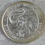 2005 1000 Shillings Elephant, 1 oz Ag 999, Somalia