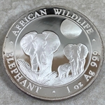 2014 100 Shillings Elephant, 1 oz Ag 999, Somalia