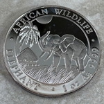2017 100 Shillings Elephant, 1 oz Ag 999, Somalia