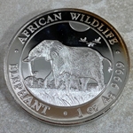 2022 100 Shillings Elephant, 1 oz Ag 999, Somalia