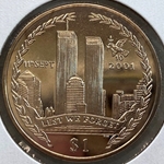 2011, 1 Dollar - Elizabeth II 10th Anniversary Attack on the Twin Towers, British Virgin Islands