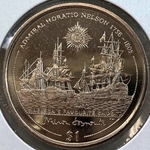 2005, 1 Dollar - Elizabeth II Nelson’s favorite Ships, British Virgin Islands