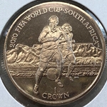 2010, 1 Crown - Elizabeth II World Cup, Isle of Man