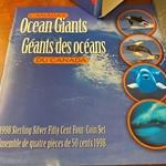 1998 Canada Sterling Silver Fifty Cent Four-Coin Set, Ocean Giants