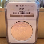 2013 American Eagle Silver One Ounce Certified / Slabbed MS69