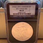 2011 American Eagle Silver One Ounce Certified / Slabbed MS69 - 037