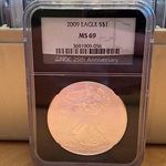 2009 American Eagle Silver One Ounce Certified / Slabbed MS69