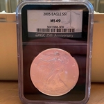 2005 American Eagle Silver One Ounce Certified / Slabbed MS69 - 009