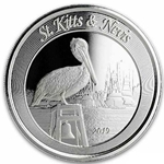 2019 Saint Kitts and Nevis, 2 Dollars - Elizabeth II Brown Pelican