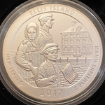 2017-P ATB 5 Oz 999 Fine Silver Coin, Ellis Island