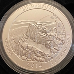 2014-P ATB 5 Oz 999 Fine Silver Coin, Shenandoah National Park