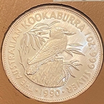 1990 Australia,  5 Dollars - Elizabeth II 3rd Portrait - Australian Kookaburra