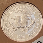 1994 Australia,  1 Dollars - Elizabeth II 3rd Portrait - Australian Kookaburra