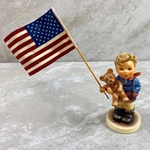 M.I. Hummel 2074/A A Salute To The U.S.A., Special Edition Flag Backstamp, Tmk 8