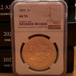 1890 Morgan Silver Dollars Certified / Slabbed AU 55