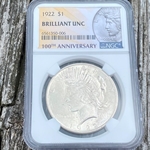 1922 Peace Silver Dollars Certified / Slabbed BU