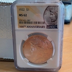 1922 Peace Silver Dollars Certified / Slabbed MS62