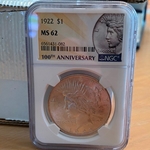 1922 Peace Silver Dollars Certified / Slabbed MS62