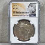 1923 Peace Silver Dollars Certified / Slabbed MS62  -137