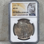1922 Peace Silver Dollars Certified / Slabbed MS62 - 087