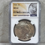 1923 Peace Silver Dollars Certified / Slabbed MS62  -140