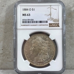 1884-O Morgan Silver Dollars Certified / Slabbed MS63 - 026